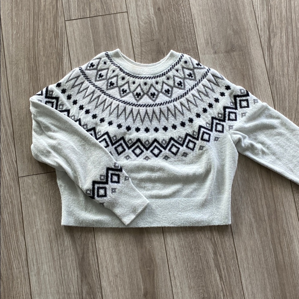 Express Black and Gray Patterned Sweater